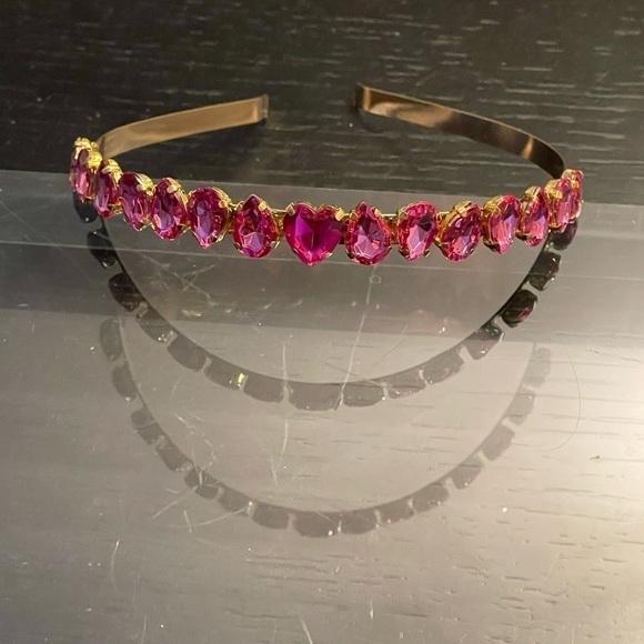 pink Heart Rhinestone Headband. - Picture 1 of 16
